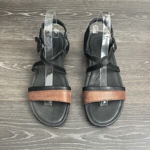 KEEN Leather Sandal Women's Rose City Size‎ 9 Strappy Black Brown Comfort Boho